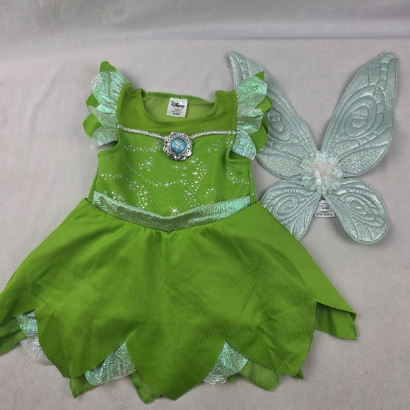 Disney Tinkerbell Toddler Fairy Costume With Removable Wings Size 12-18 Months - Picture 3 of 6